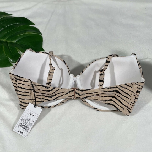 NWT Shade & Shore [ 34DD ] Light Lift‎ Bralette Bikini Top Tan Animal Lurex - Picture 7 of 12